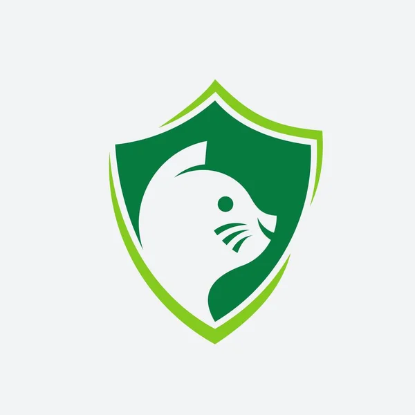 Cat shield vector logo