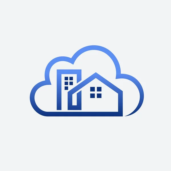 Cloud Home Vector Logo — Stock Photo, Image