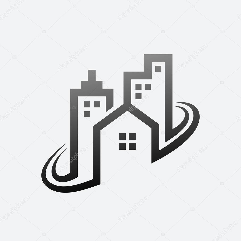 Solution city vector logo