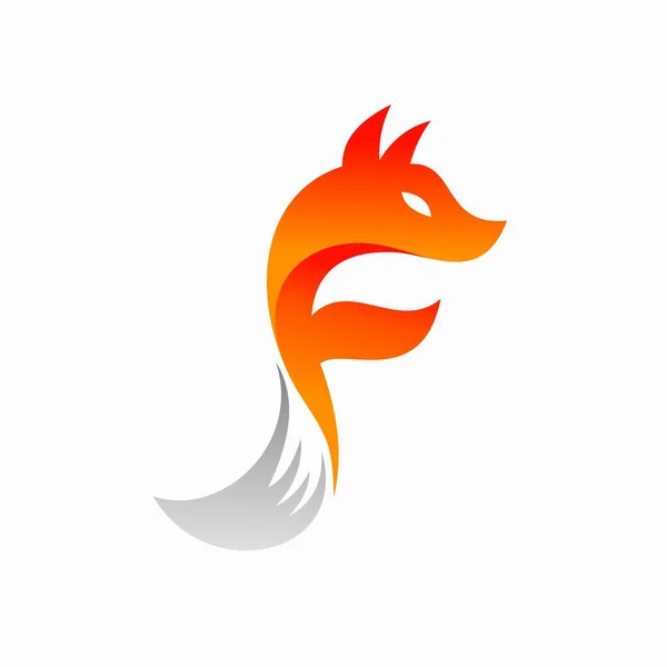 Fox Logo Design Lettera Logo — Vettoriale Stock