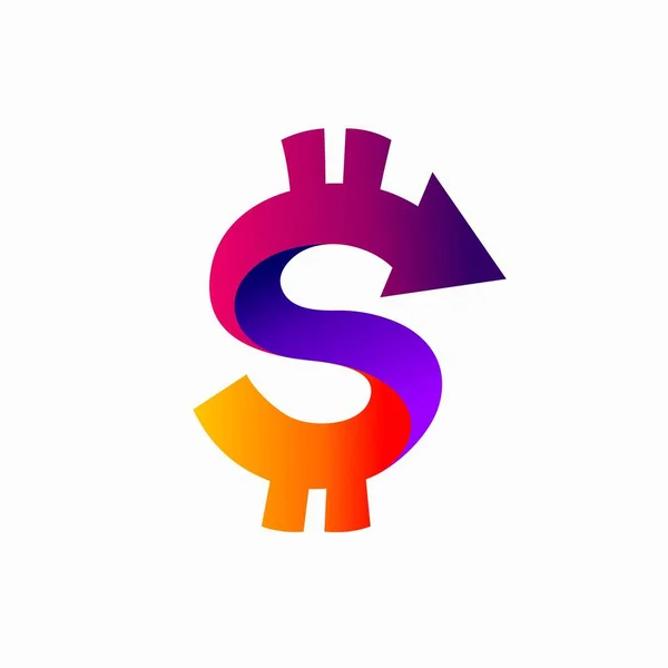 Winst Logo Dat Gevormd Dollar Symbool — Stockvector