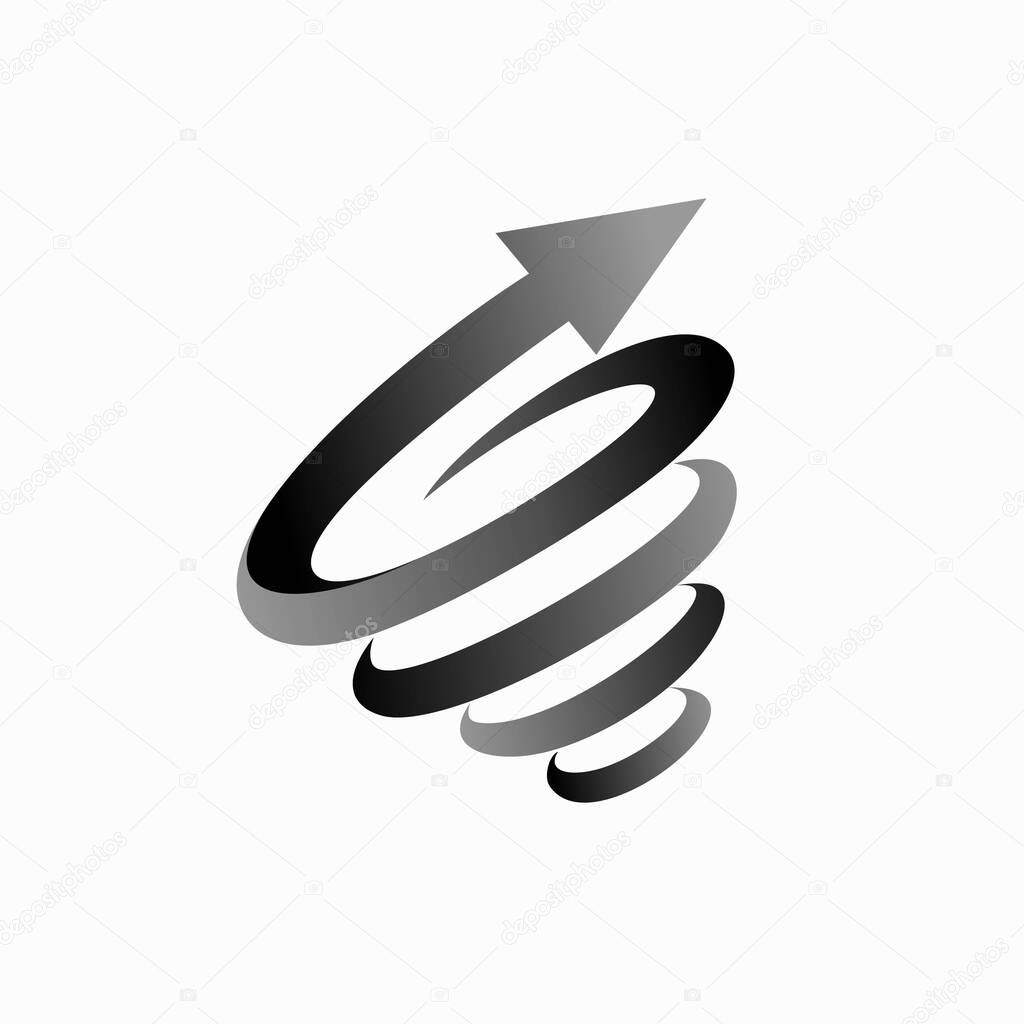 Hurricane vector logo, arrow logo design