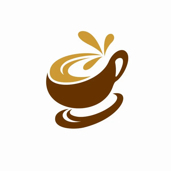 Kávé Csésze Ikon Fröccsenő Víz Vektor — Stock Vector