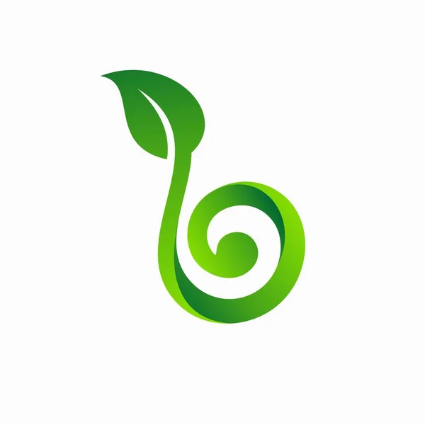 Logotipo Folha Que Formou Letra — Vetor de Stock