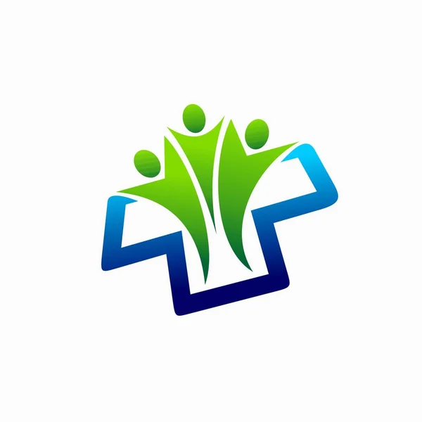 Logotipo Gente Atención Médica Logotipo Gente Salud — Vector de stock