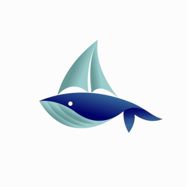 Yat vektör logosu olan balina
