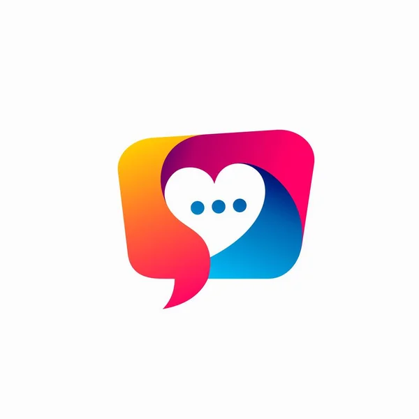 Heart Speech Bubble Vector Template — Stock Vector