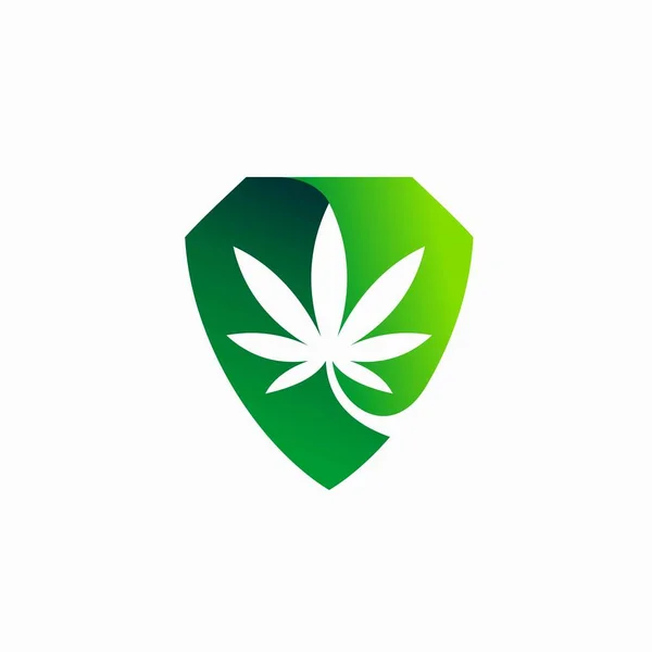 Marijuana Med Sköldvektormall — Stock vektor