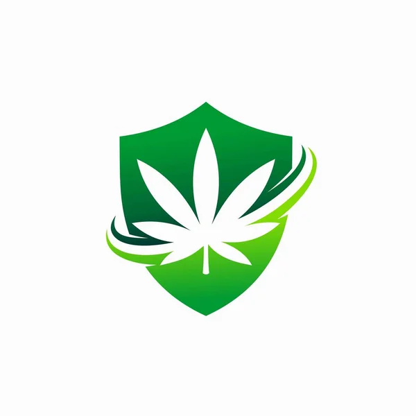 Kannabisz Pajzsvektor Sablonnal — Stock Vector