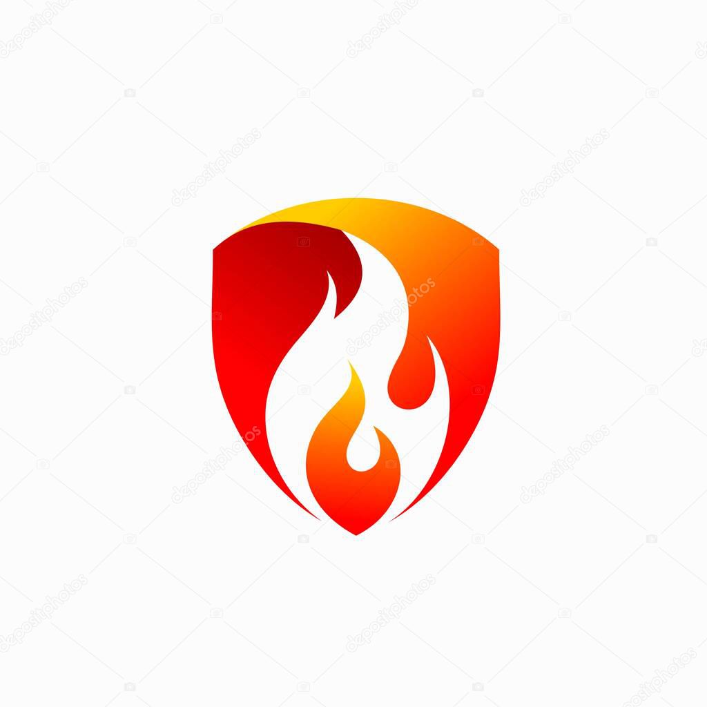 Fire protection vector logo design