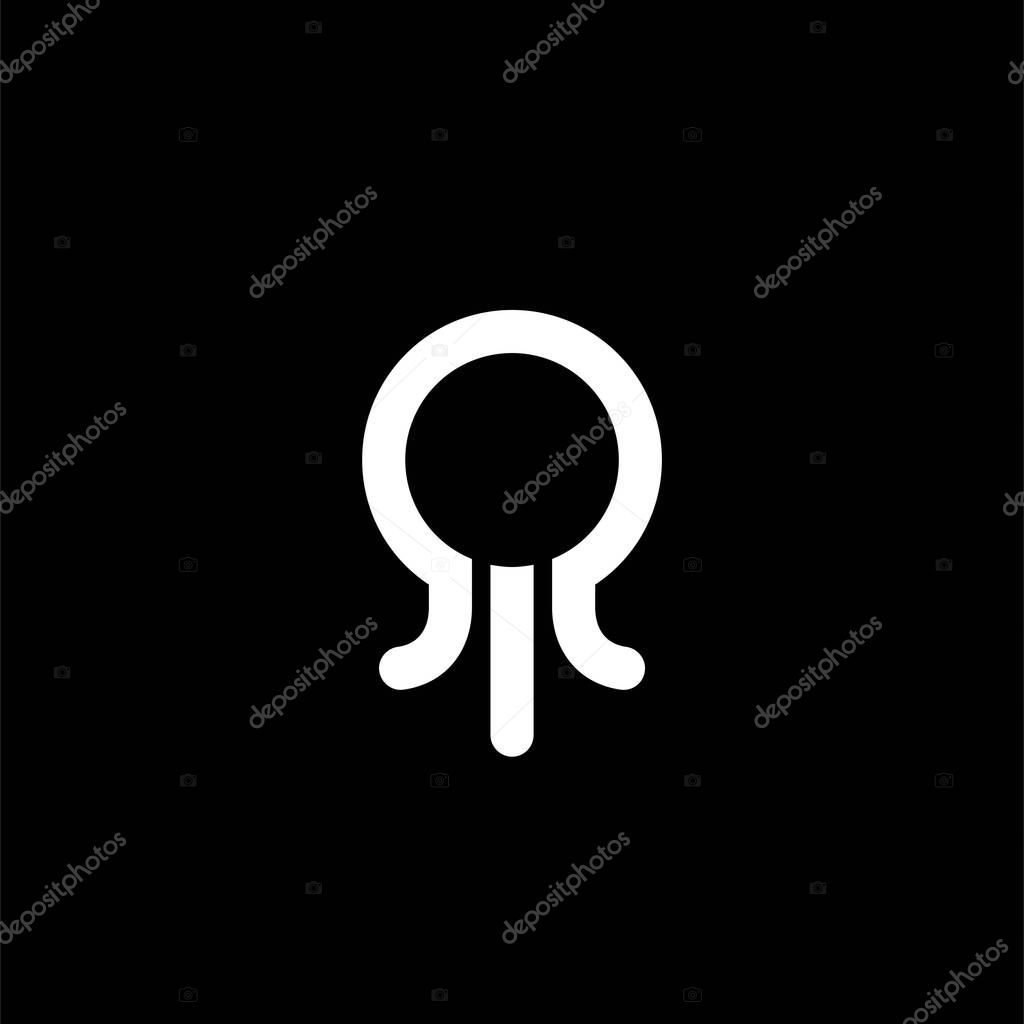 Squid icon logo, letter q logo design