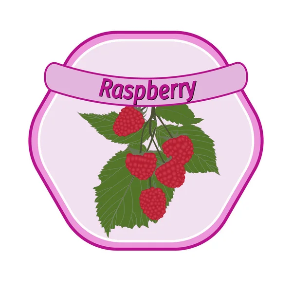 Vektor raspberry label - Stok Vektor