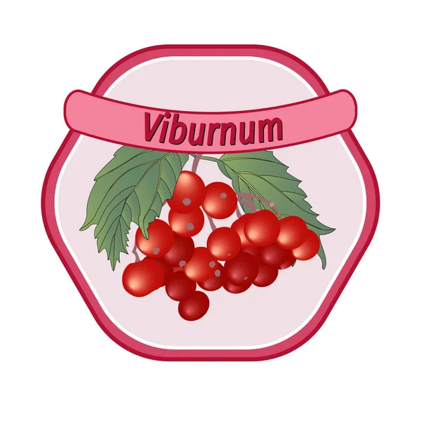 Vektor label viburnum - Stok Vektor