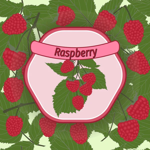 Vektor raspberry label - Stok Vektor