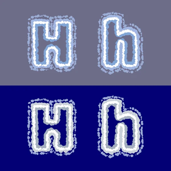 Vector letter H on grey and blue background — Stock Vector