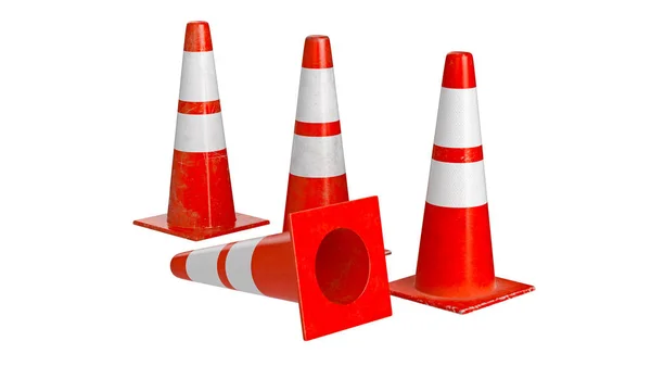 Aviso de perigo de barreira do cone de tráfego — Fotografia de Stock