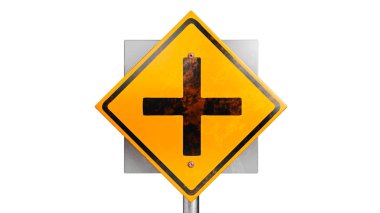 İşareti trafik yol simgesi turuncu, Görünümü Kapat