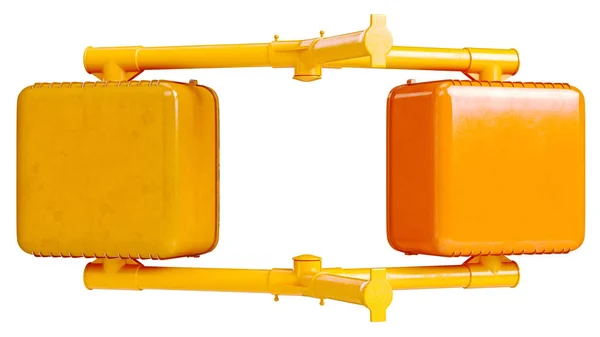 Trafik işaretleri turuncu, arka görünümü ışık — Stok fotoğraf
