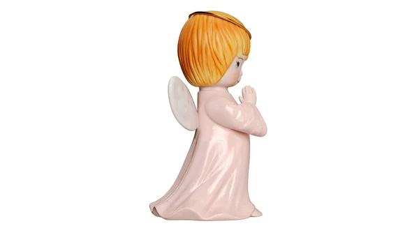 Escultura de anjo bonito, vista lateral — Fotografia de Stock