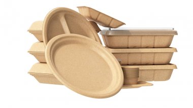 Ambalaj gıda kutusu karton kahverengi açık ve kapalı