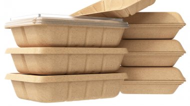 Ambalaj gıda kutusu karton kahverengi açık ve kapalı