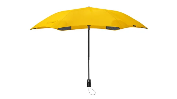 Parapluie parasol ouvert jaune moderne, vue latérale — Photo