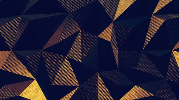 Carbon gold triangular polygonal geometric background