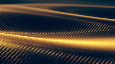 Karbon dalga dokusu, altın desenli yakın plan.