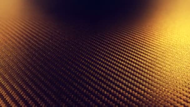 Realista patrón de textura de fibra de oro de carbono bucle de fondo — Vídeo de stock
