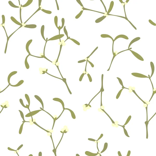 木石分支与浆果凌乱无缝的样式在白色背景 — 图库矢量图片
