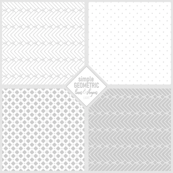 Elegant Geometric Simple Lines Shapes Monochrome Light Background Seamless Pattern — Stock Vector
