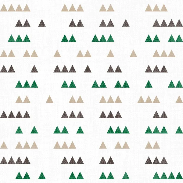 Зелений Бежевий Коричневий Крихітний Трикутник Горизонтальних Рядах Текстурований Барвистий Геометричний — стоковий вектор