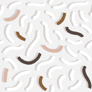 dağınık çizgi elementleri modern karalama minimalist beyaz bej kahverengi dikişsiz desen açık arkaplan üzerinde