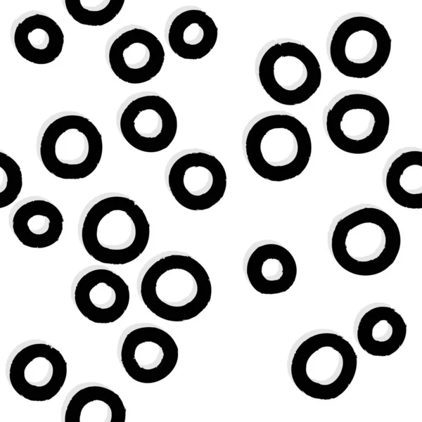 Cercle Graphique Désordonné Éléments Ronds Doodle Moderne Minimaliste Noir Blanc — Image vectorielle