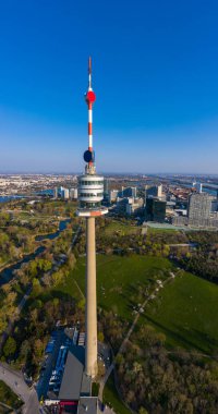 Beautiful drone shot of Viennas Danube Tower  clipart