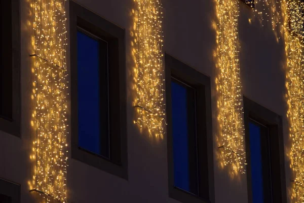 Lichterglanz Hausfassade — Stockfoto