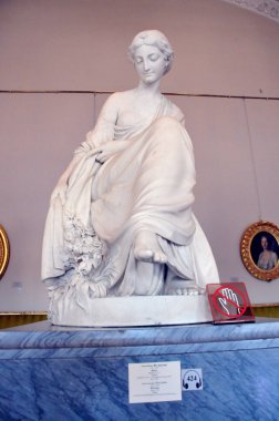 St Petersburg, Rusya, Hermitage, heykel - kış