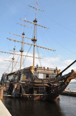 St. Petersburg, Neva, yüzen Restoran, yaz, gün