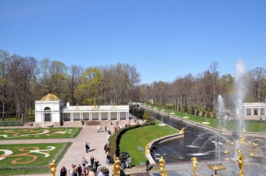 St. Petersburg, Peterhof, yaz, gün, Samson, ana sayfa görünümü