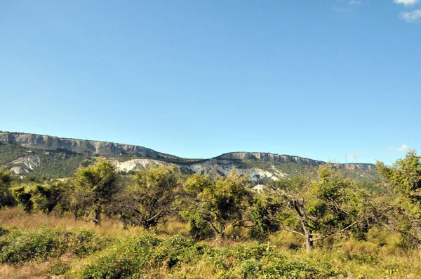 Crimeia Dia Montanhas Declive Árvores — Fotografia de Stock