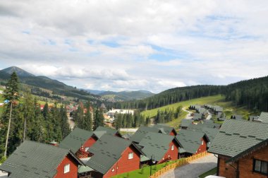 Karpatlar, Bukovel, resort, yaz, gün, bulutlar