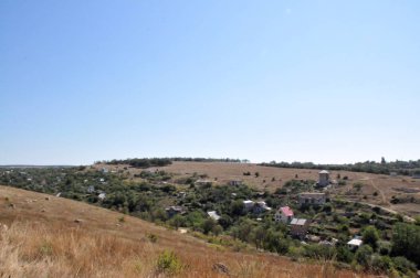 Kırım'da, yaz, gün, bulutlar, gökyüzü, köy