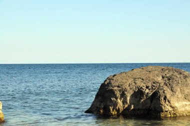 Crimea, Foros, yaz, deniz, gökyüzü, taşlar, sahil, ufuk