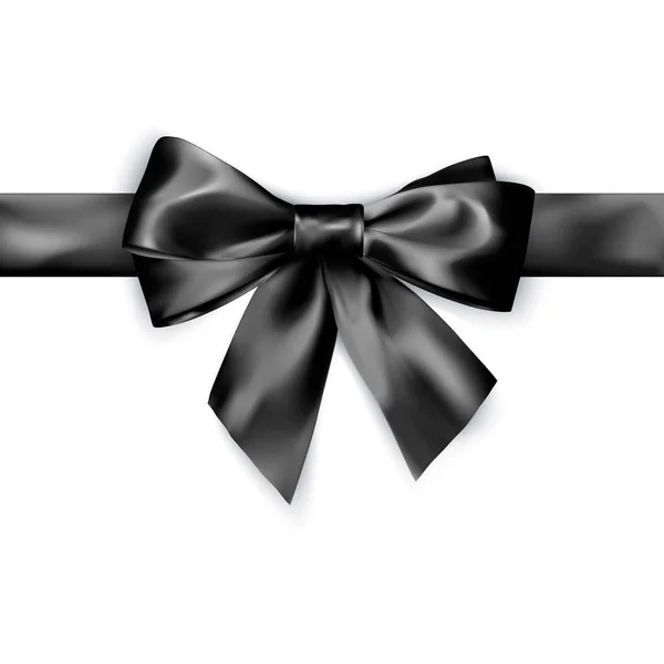 优雅的黑色缎带弓 在白色背景上隔离的矢量插图 — 图库矢量图片