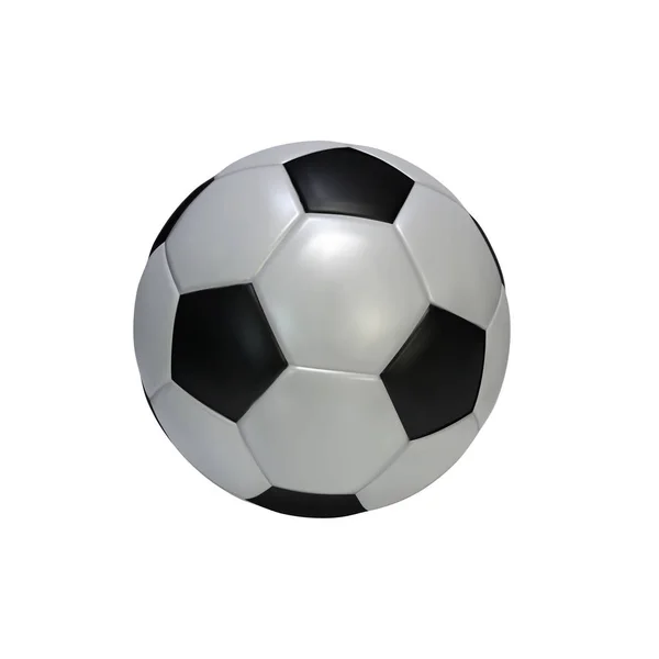 Realistic Soccer Ball Isolated White Background Black White Classic Leather — Stock Vector