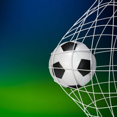 Futbol oyun maç gol. Futbol topu net. Vektör illüstrasyon izole üzerinde arka plan bulanıklık