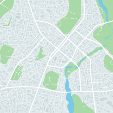 Soyut şehir haritası. Şehir Merkezi şeması. Şehir bölge planı deseni. Vektör çizim