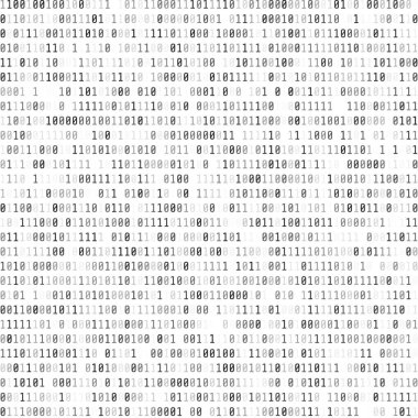 İkili bilgisayar kodu. Dijital veri akışı. Soyut matris arka plan. Siber güvenlik. Hacker kavramı. Vektör çizim