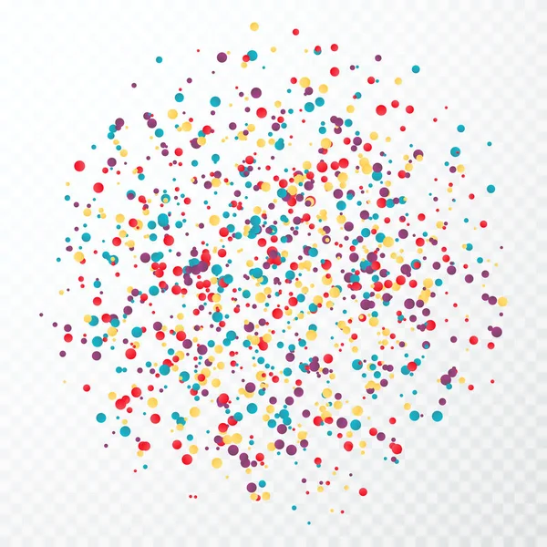 Colorido Salpicadura Confeti Circular Ilustración Vectorial Aislada Sobre Fondo Transparente — Vector de stock