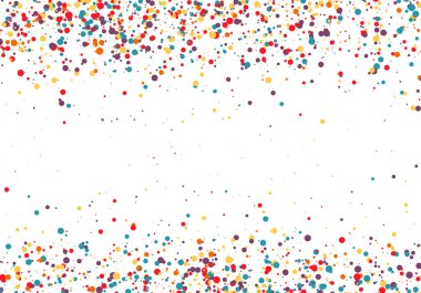 Parlak renkli uçan konfeti. Parti afiş arka plan şablonu. Beyaz arka plan üzerinde izole vektör çizim